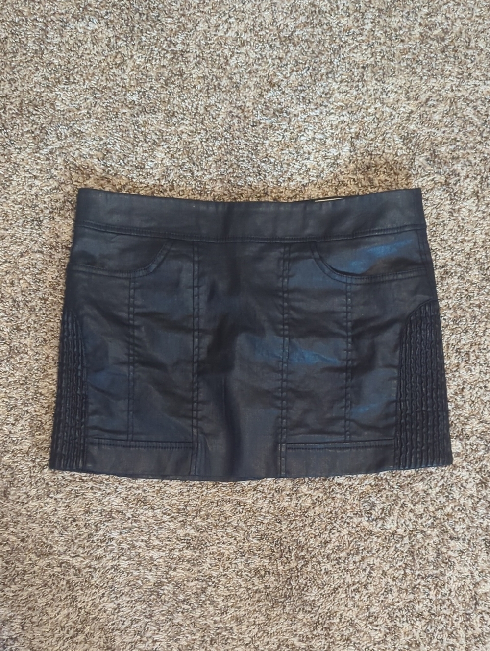AllSaints Spiritual Fields Faux Leather Mini Skirt